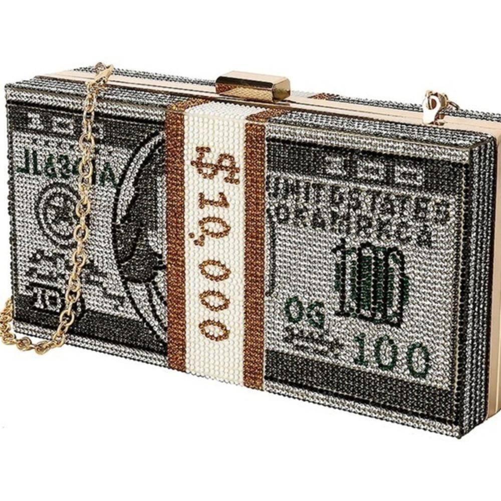 NEW Clutch MoneyBag Rhinestone Custom Couture Handbag (MCXX020)